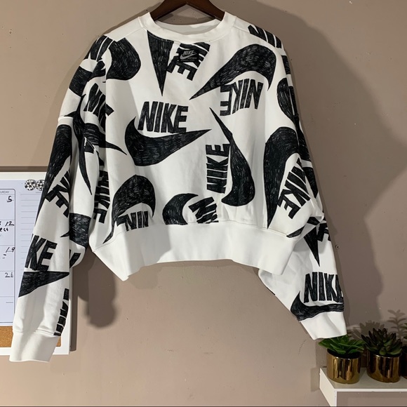 SOLD Nike Icon Print Crewneck Fleece Sweatshirt - Picture 5 of 10